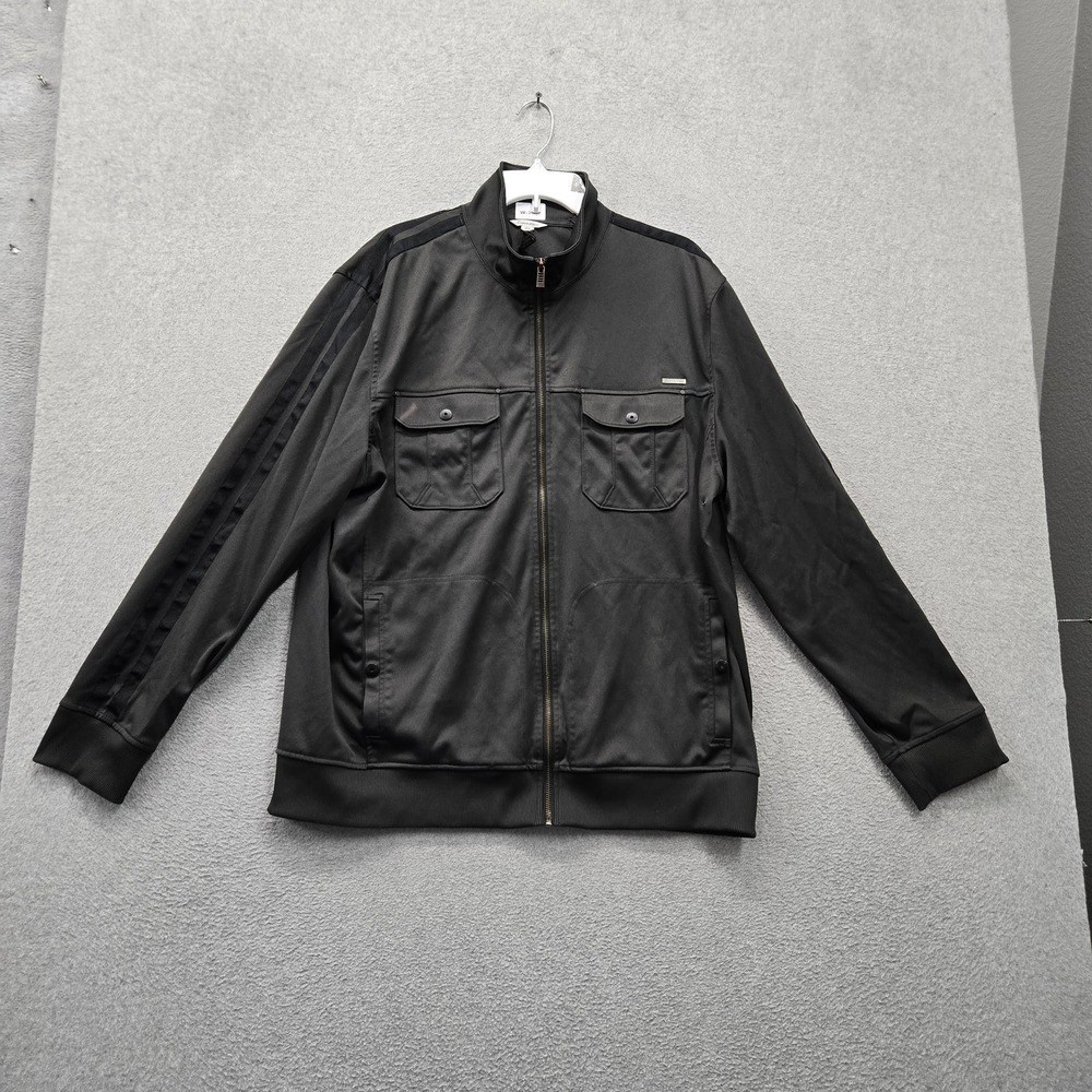Calvin Klein Men Jacket XXL Black Activewear Logo Zipper Full Zip